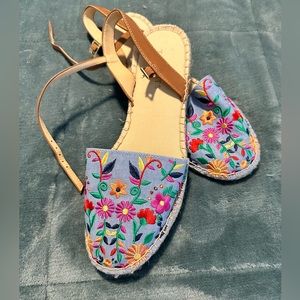 NWOT Talbots Embroidered Sandals